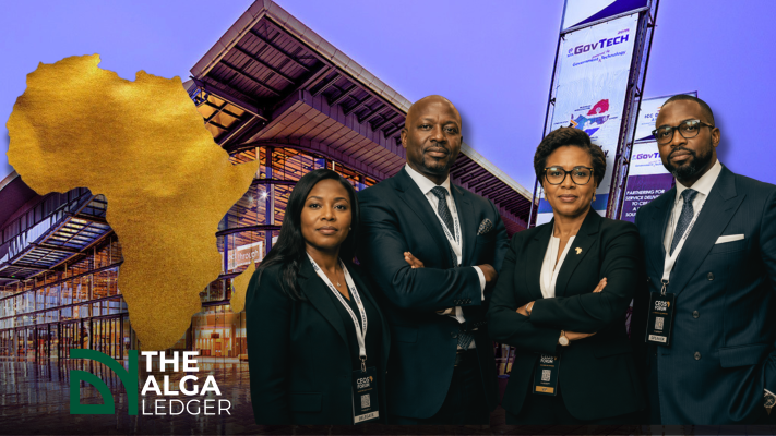 ALGA Ledger collage of CEOs Forum delegates, a conference venue and a gold map of Africa