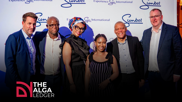 Delegates at the Sun International and SunBet gathering, with ALGA Ledger branding