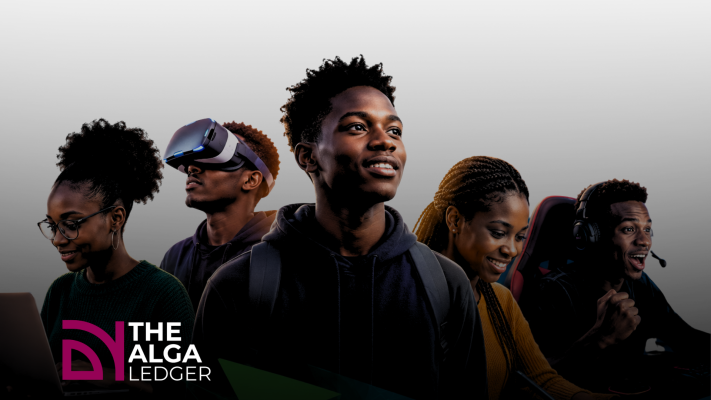 Young people using laptops, virtual reality and gaming technology
